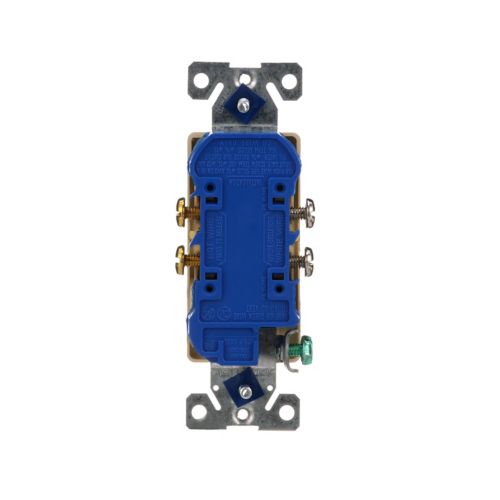 Eaton Ivory 15A Decorator Duplex Receptacle in wiring devices style, 125V, by Cooper, showing two standard electrical outlets