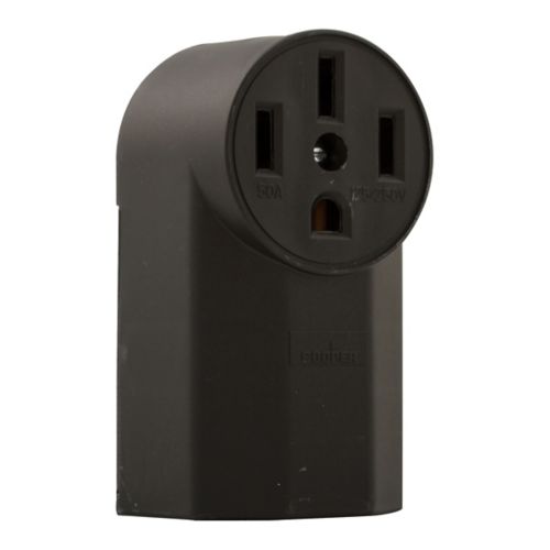 Cooper Eaton 50A NEMA 14-50R surface mount power receptacle with 125/250V electrical connection for heavy-duty wiring applications.