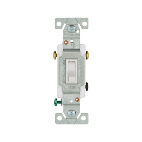 Eaton 15-Amp 3-Way Toggle Light Switch in White- 120V