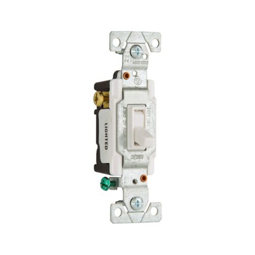 Eaton 15-Amp 3-Way Toggle Light Switch in White- 120V - Cooper