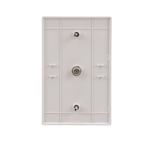 Cooper Eaton 1-gang midsize white indoor coaxial adapter with wall plate, suitable for home wiring and TV connections.