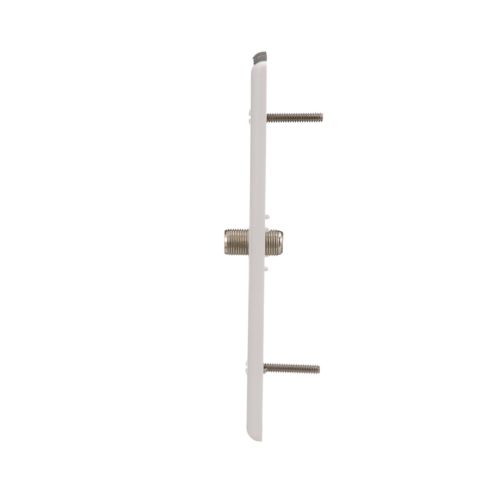 White Eaton 1-gang midsize indoor coaxial adapter with wall plate, Cooper wiring device for cable connections and home entertainment.