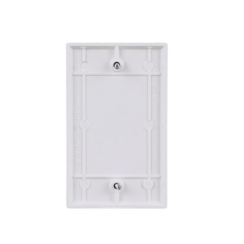 White Eaton standard size blank wallplate for wiring devices, made by Cooper, designed to cover electrical wall outlets and switches.