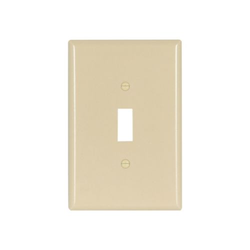 Eaton Oversize Toggle Wallplate, Ivory, Toggle Cutout, Single-Gang - Cooper