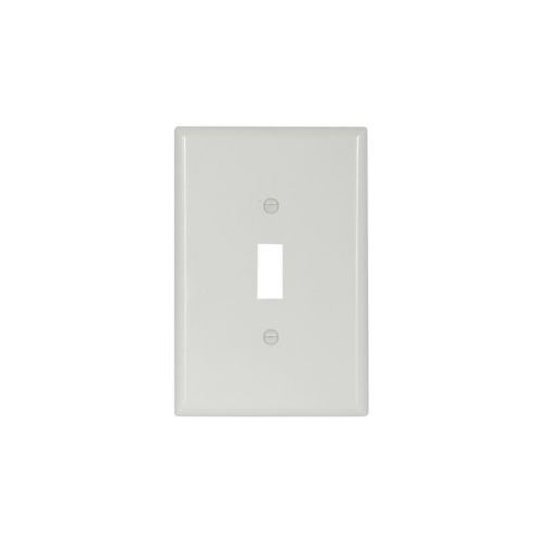 Eaton Oversize Toggle Wallplate, White, Toggle Cutout, Single-Gang