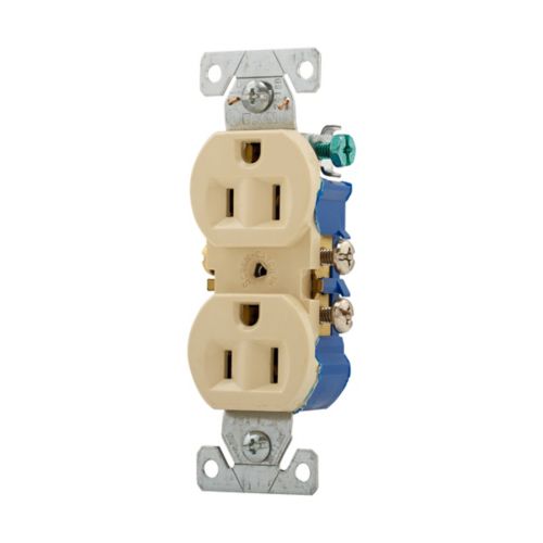 Eaton 15A Residential Grade Duplex Receptacle in Ivory- 125V - Cooper