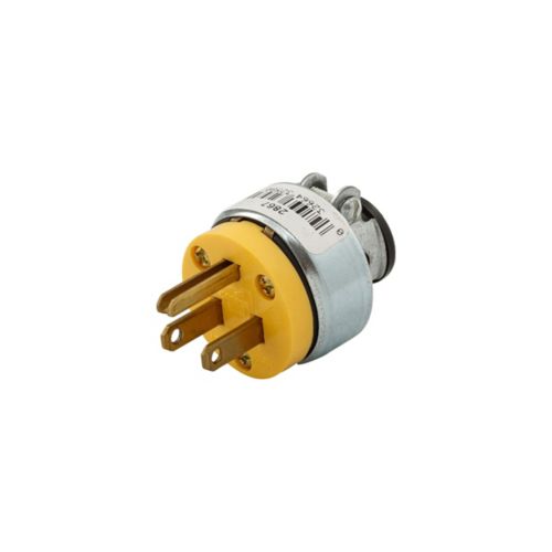 Eaton 15A armored vinyl plug with #18-12 AWG wire, 125V, durable wiring device by Cooper, showing the plug and cord connection.
