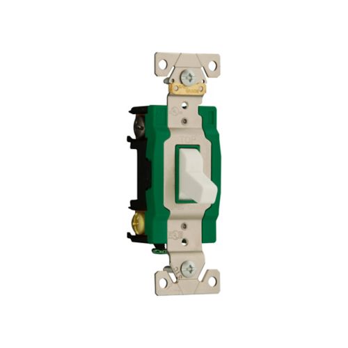 Eaton 30A Industrial Grade Toggle Switch in White- 120/277V - Cooper