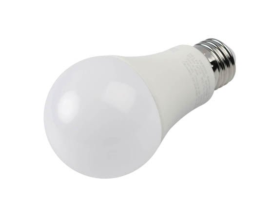 MaxLite LED A19 bulb, 14W, 1600 lumens, E26 base, dimmable, 3000K, high CRI for warm, natural light.