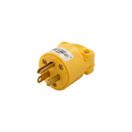 Cooper Eaton straight blade plug with two-pole, three-wire design for #18-12 AWG, 15A, 125V wiring applications.