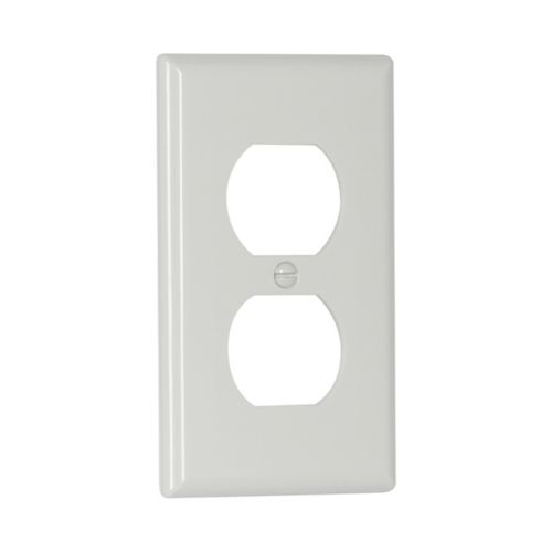 Set of 10 white Eaton Cooper unbreakable duplex receptacle wallplates for wiring devices, durable and easy to install