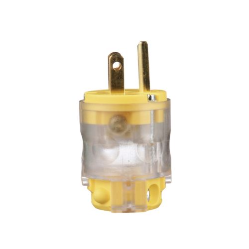 Green LED pilot light Eaton 15A straight blade power plug with lighted indicator for 125V wiring devices by Cooper.