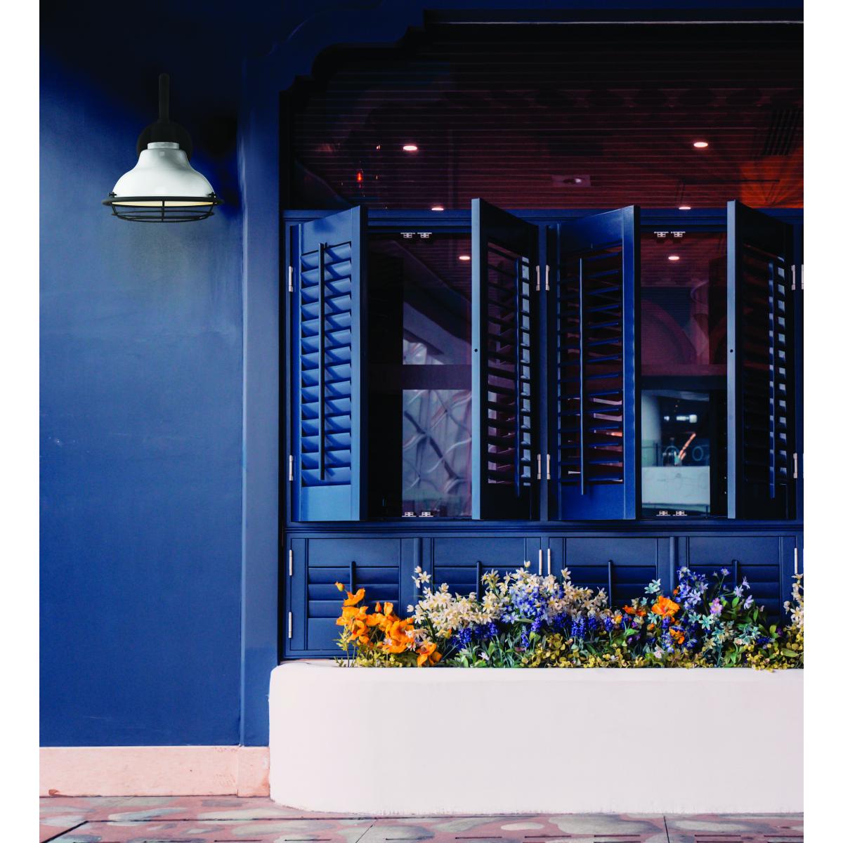 Newbridge - 1 Light Sconce with- Gloss White and Textured Black Finish - Green Lighting Wholesale, INC