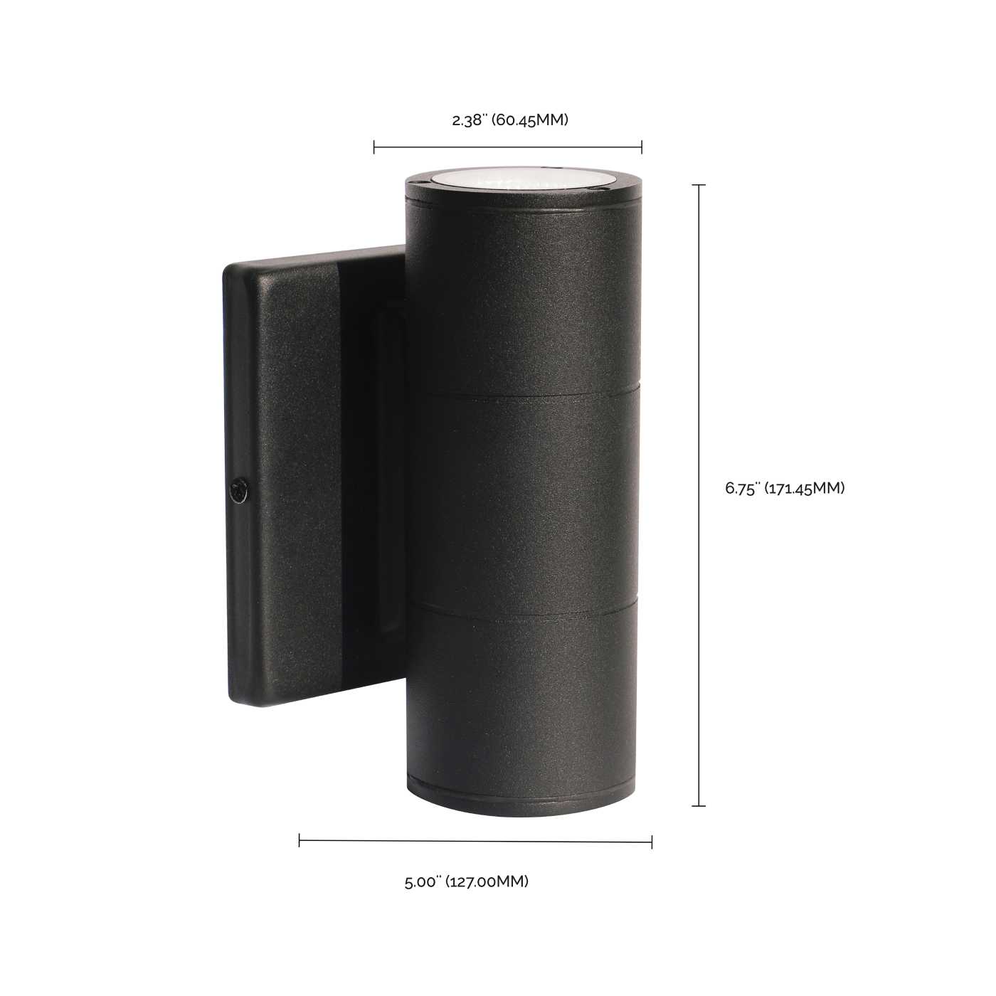 Black LED up and down sconce fixture by Satco, 10W exterior lighting with 120/277V, showcasing modern outdoor wall lighting.
