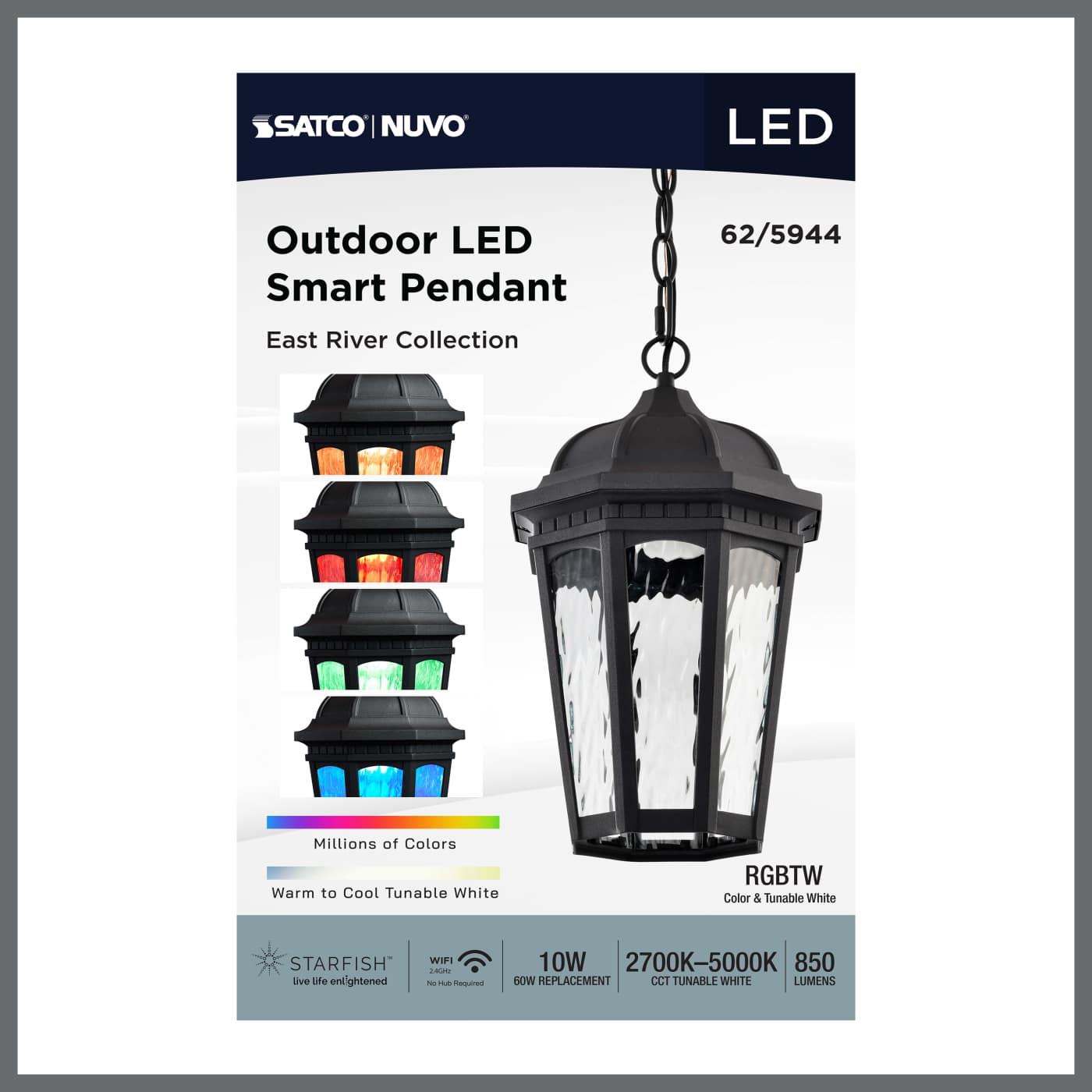 RGB LED East River Collection; Outdoor Hanging Fixture