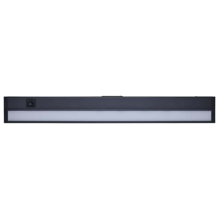 Satco LED dark bronze under cabinet lighting fixture, 17 watt, 28-inch, with adjustable color temperature options in a sleek design.