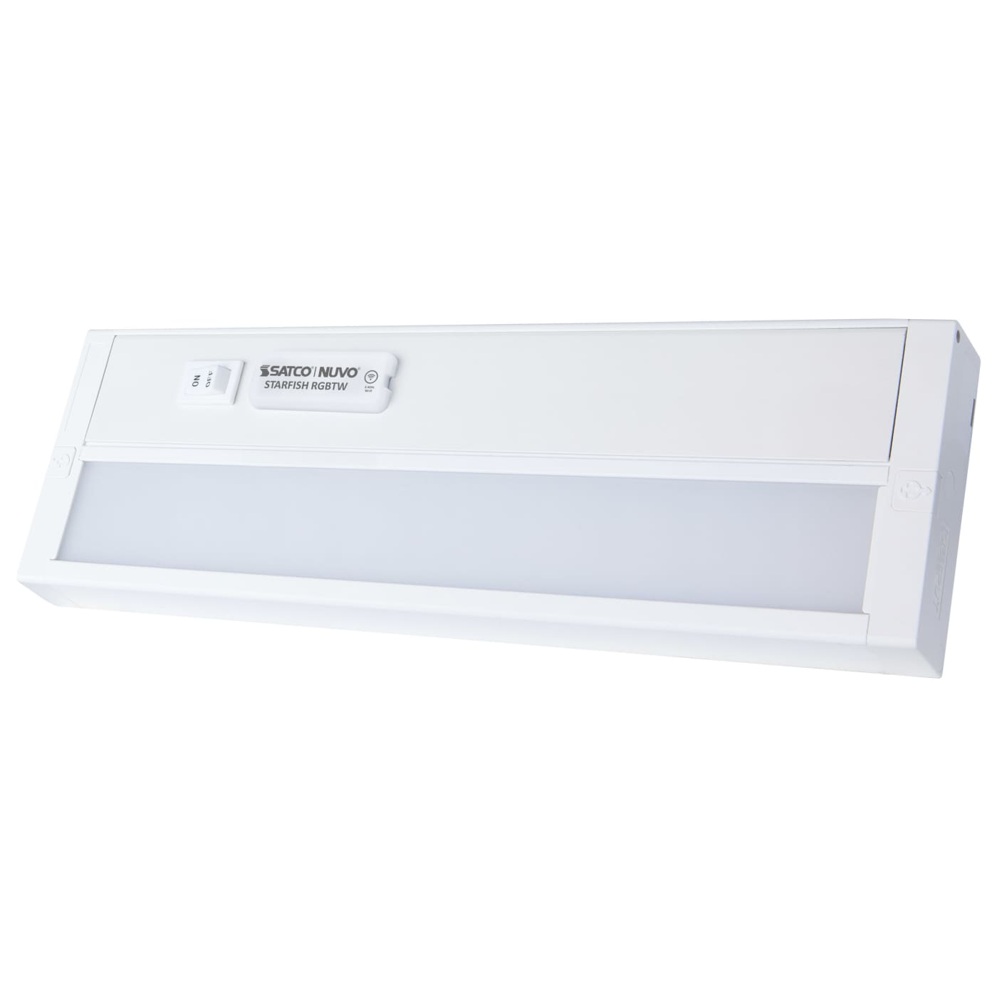Satco 11-inch LED under cabinet light with RGB and tunable white options in white finish, designed for kitchen and accent lighting.