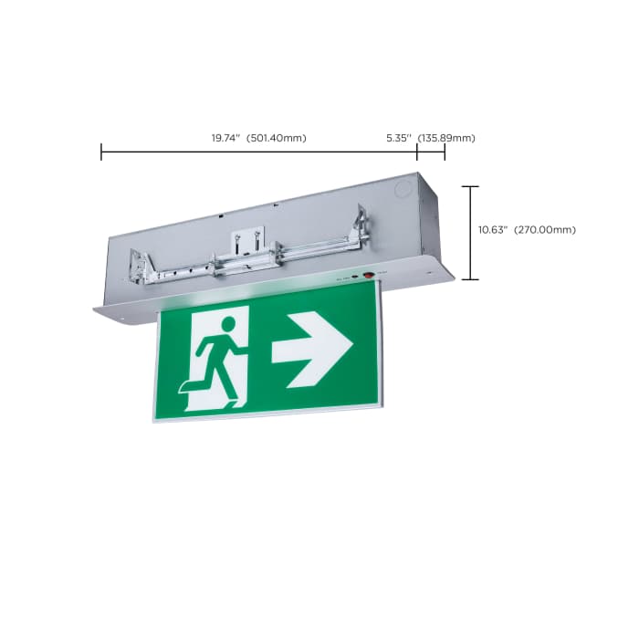 Running Man Green Combo Edge Lit Emergency Light; 120-347V; Single/Dual Face - Satco