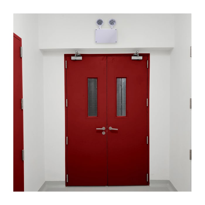 LED Wet Location Emergency Light; 120-347V; 2HR Backup; Universal Mounting; White Finish