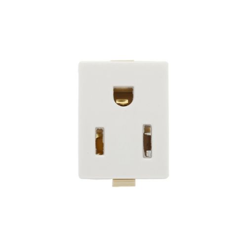 Eaton 15 Amp Snap-In Receptacle, Square, White