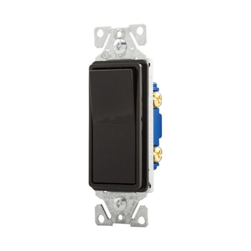 Eaton Standard Grade 15A Black Decora Switch- 120/277