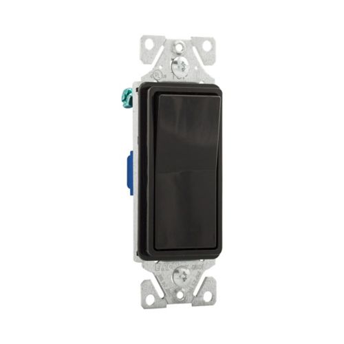 Eaton Standard Grade 15A Black Decora Switch- 120/277