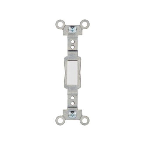 White Eaton wallplate toggle switch insert by Cooper, showing a sleek wiring device for easy electrical control installation.