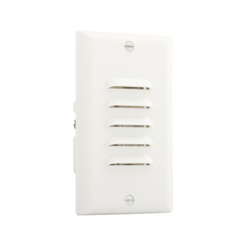 White LED step light with vertical and horizontal louvered faceplates, 15A, 120V, suitable for indoor lighting installations by Cooper.