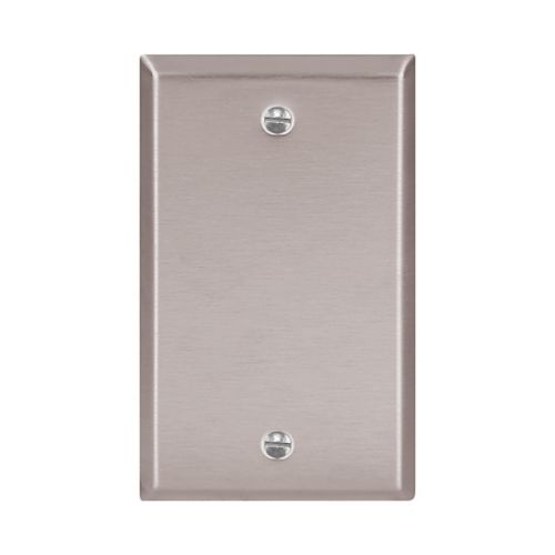 Eaton stainless steel single-gang wallplate in a standard size, designed for wiring devices by Cooper.