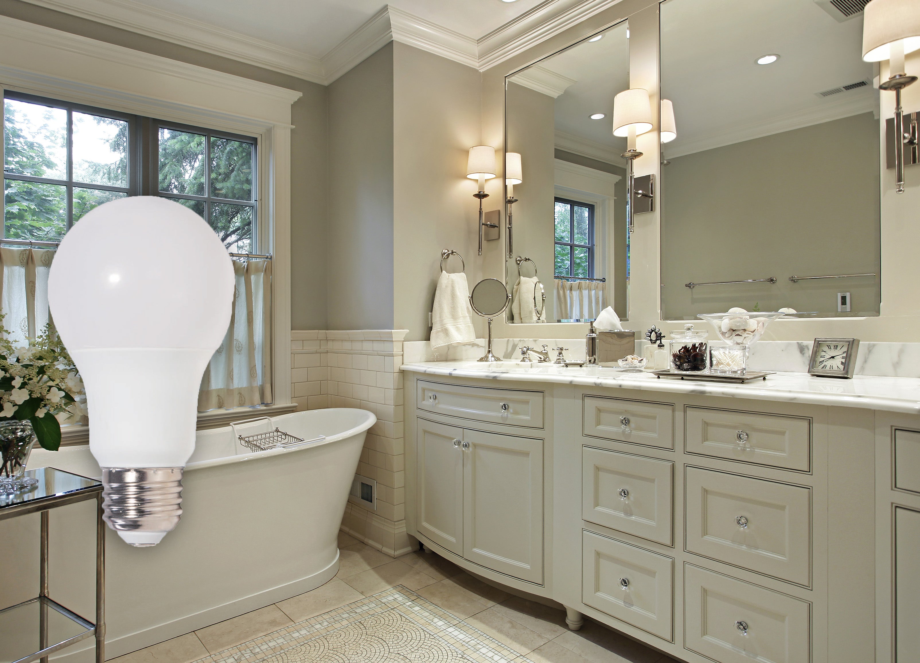 Bulk Pack 48 pieces of LED A19s- 480 Lumen, 5.5 Watt, 2700K - Green Lighting Wholesale