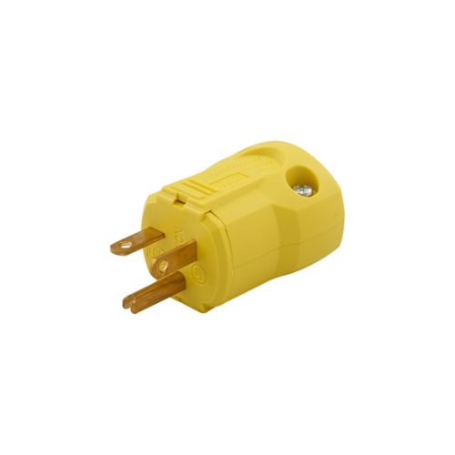 Eaton Quick Grip straight blade plug with #18-12 AWG wires, 20A, industrial 250V wiring device by Cooper