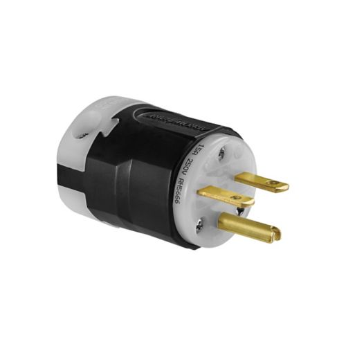Eaton Arrow Hart Ultra Grip 15A Straight Blade Plug, #18 - #12 AWG, Industrial, 250V