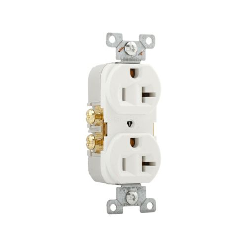 Eaton Commercial White 20A Spec Grade Duplex Receptacle-125V