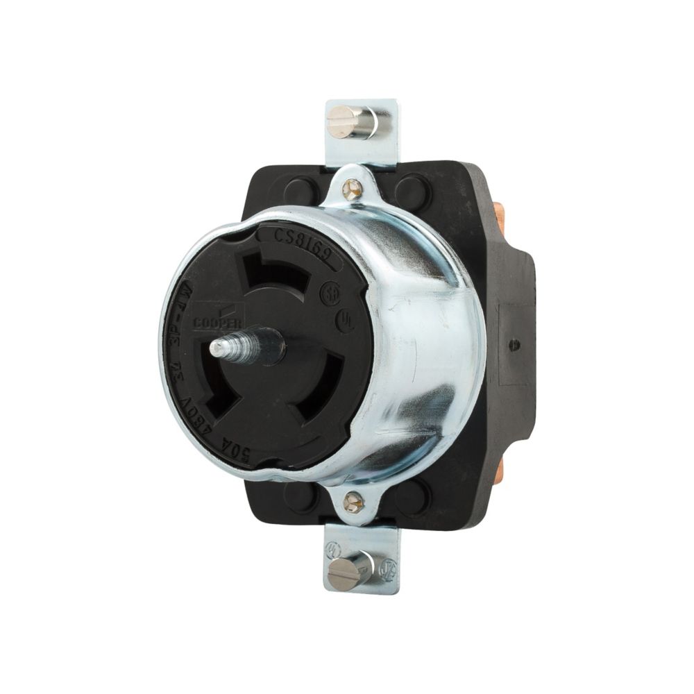 Eaton Locking Receptacle, #10-6 AWG, 50A, Industrial, 480V