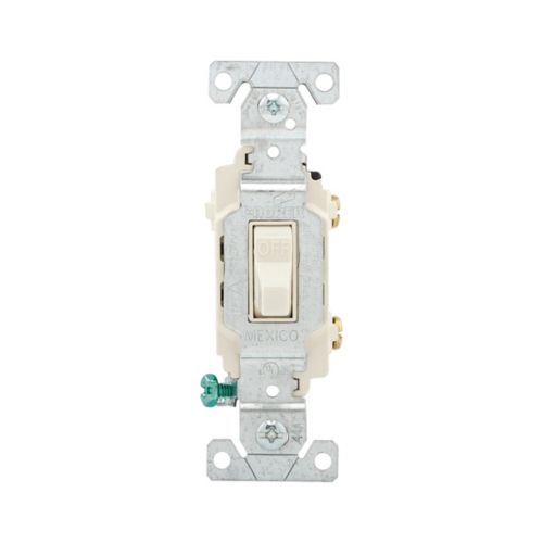 Eaton 15A Commercial Toggle Switch in Light Almond- 120/277V - Cooper
