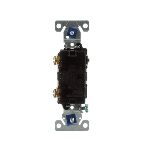 Eaton 20A commercial toggle switch in light almond color, flush mount wiring device by Cooper, suitable for 120/277V electrical setups.