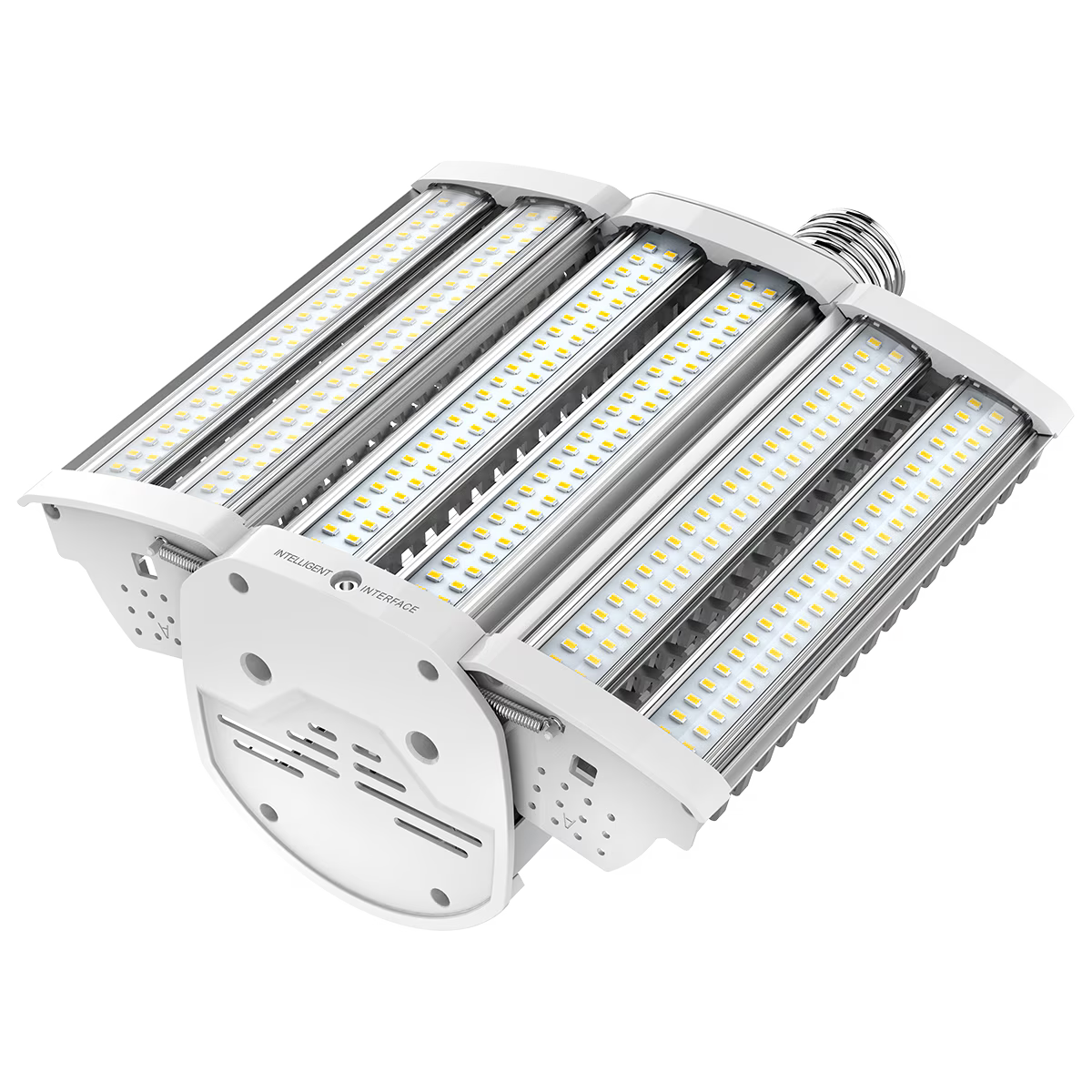 Eiko 110W LED HID area light replacement bulb with 16,500 lumens, 3000K, EX39 base, suitable for outdoor lighting.