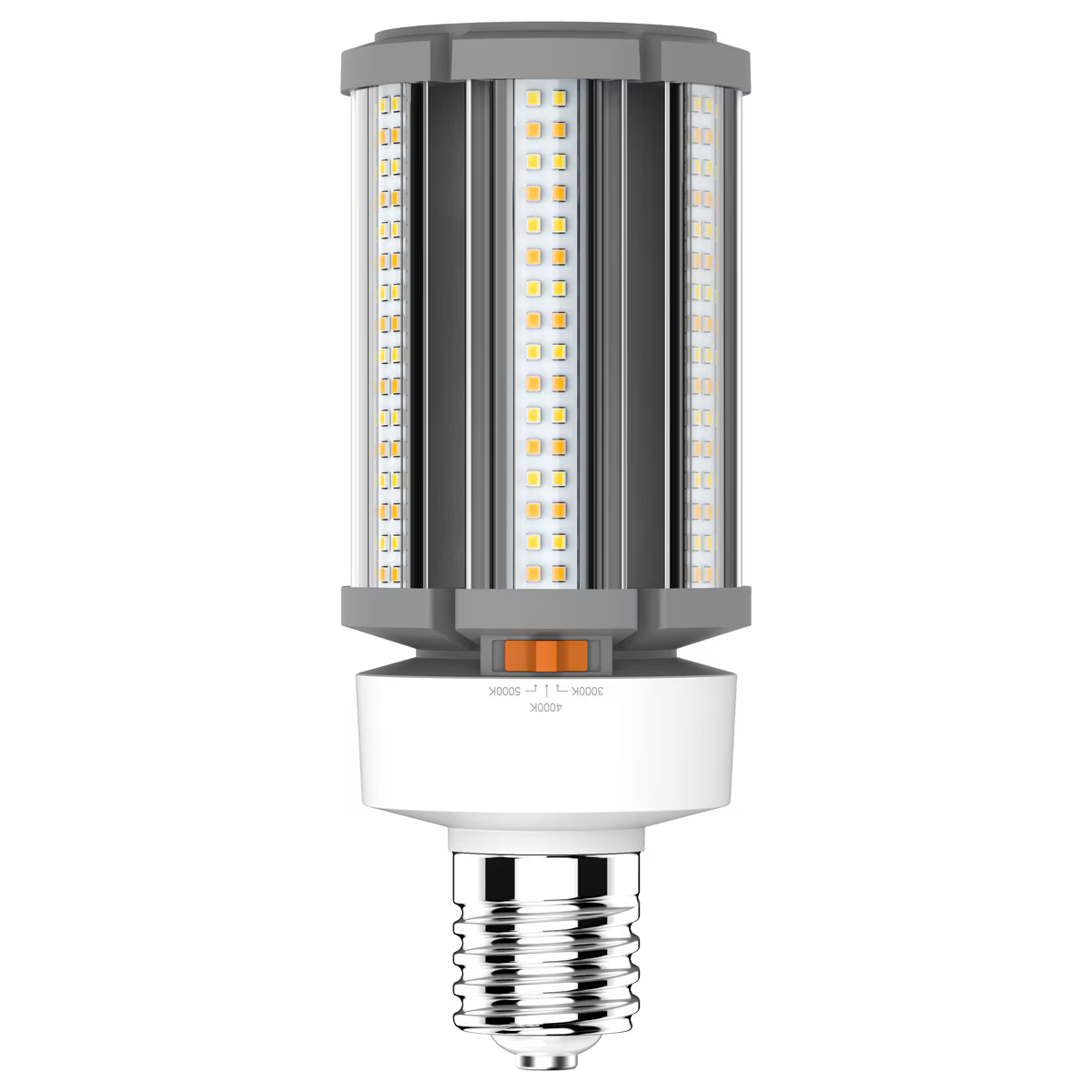 Eiko LED HID replacement bulb, 54W, 7250 lumens, 3/4/5K color options, E26 base, suitable for 100-277V lighting fixtures.