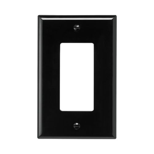 Eaton Black Decorator / GFCI Wallplate, Single-Gang, Mid-Size