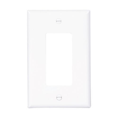 Set of 10 white Eaton Mid-Size Single Gang Decorator Wallplates for wiring devices by Cooper, ideal for wall outlet cover replacement.