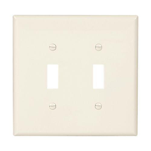Eaton Lt. Almond, Toggle Cutout, Two-Gang, Mid-size