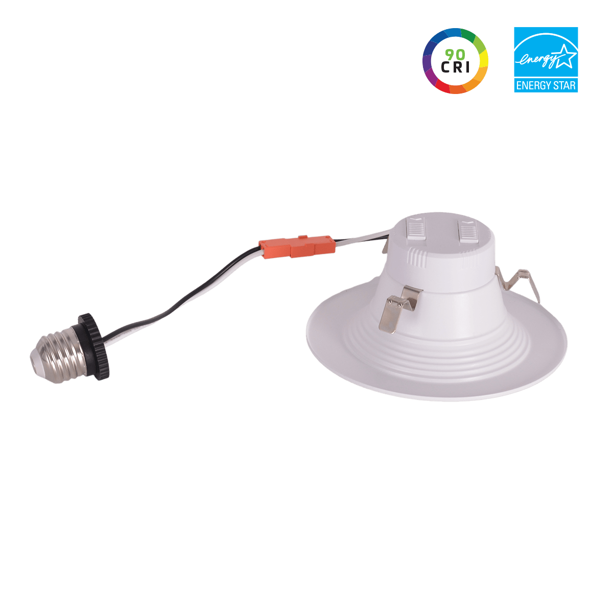 4IN, Downlight Retrofit, Wattage 12/9.5/7.3W, 90CRI, CCT 27/30/35/40/50K, 120V, Triac Dim, White - Eiko