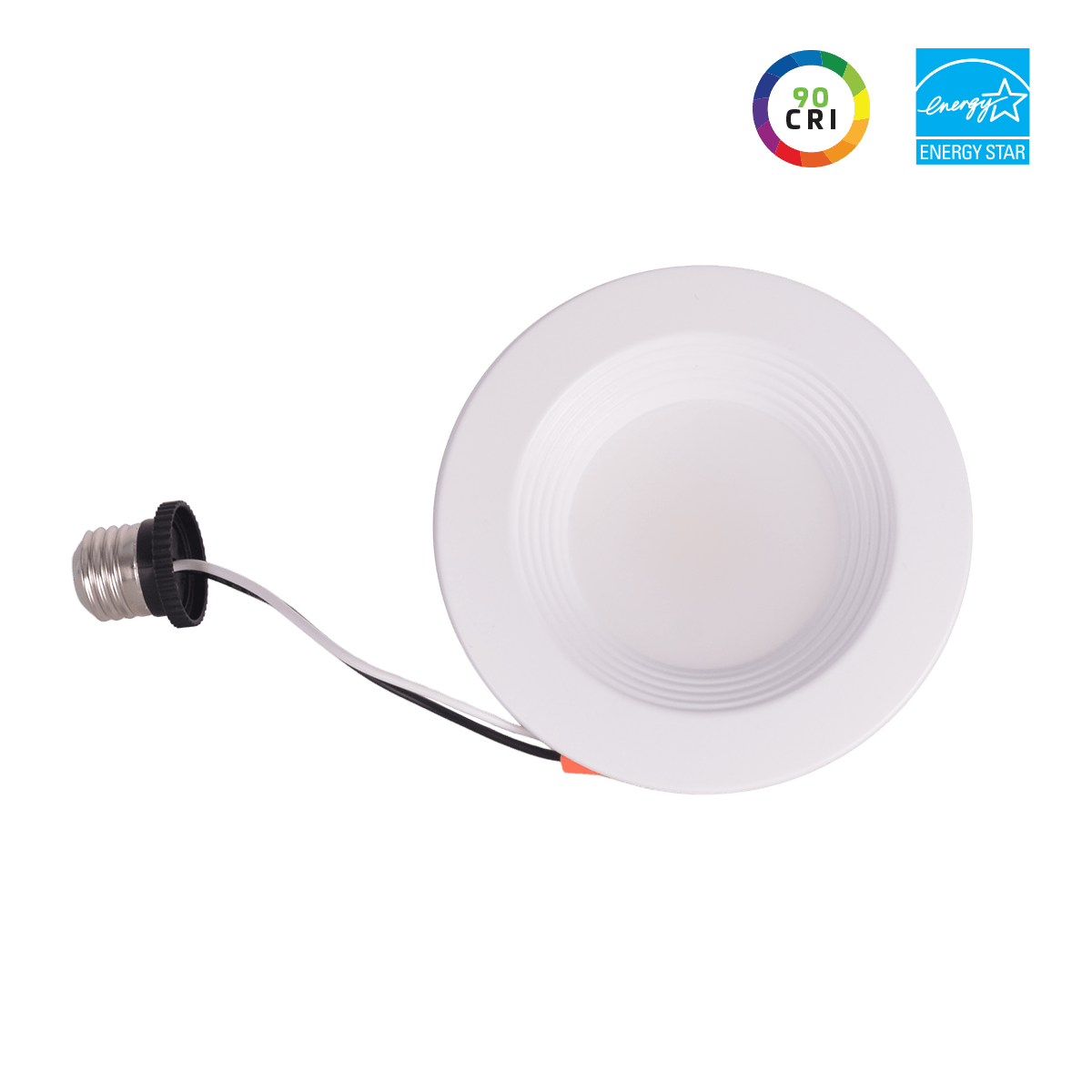4IN, Downlight Retrofit, Wattage 12/9.5/7.3W, 90CRI, CCT 27/30/35/40/50K, 120V, Triac Dim, White - Eiko