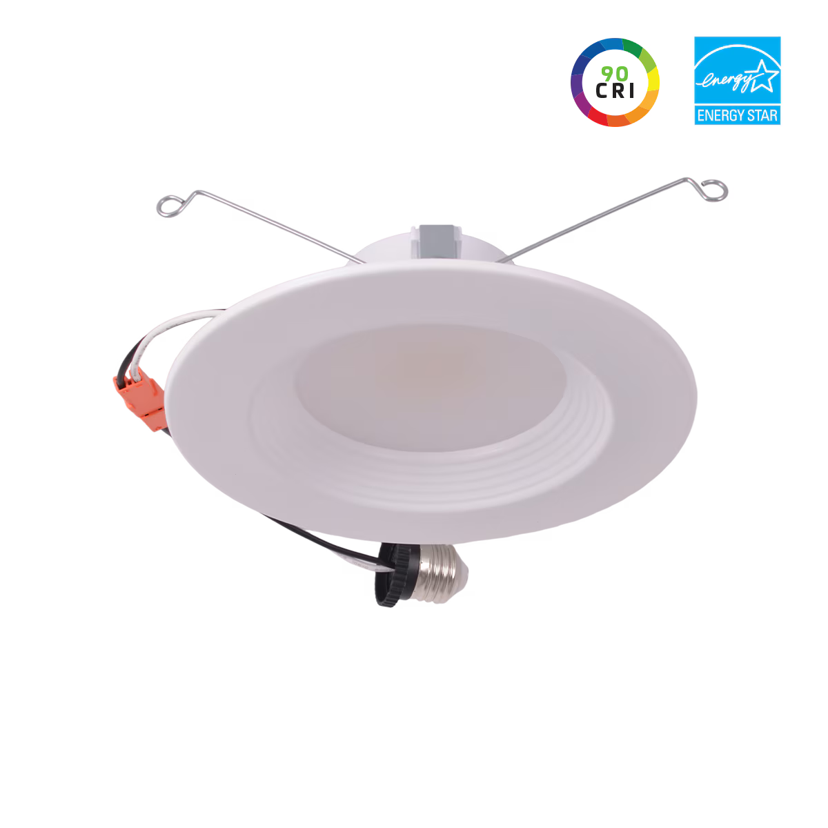6IN White Downlight Retrofit, Watt/Color Select, 90CRI, Triac Dimmable