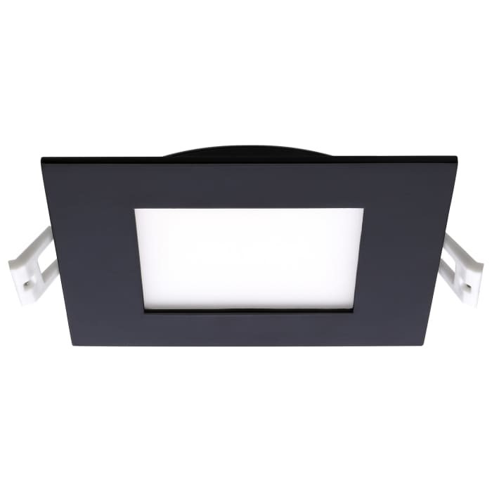 4 Inch Black Square 10 Watt LED Direct Wire Downlight; CCT Selectable