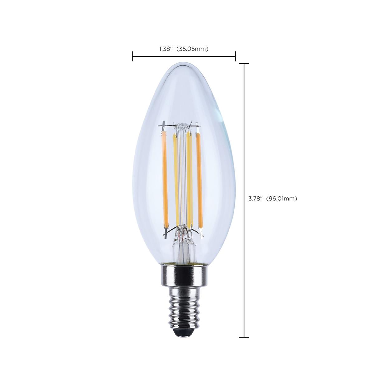 LED Warm Dimming 4.5 Watt LED B11; 3000K-2000K; Clear