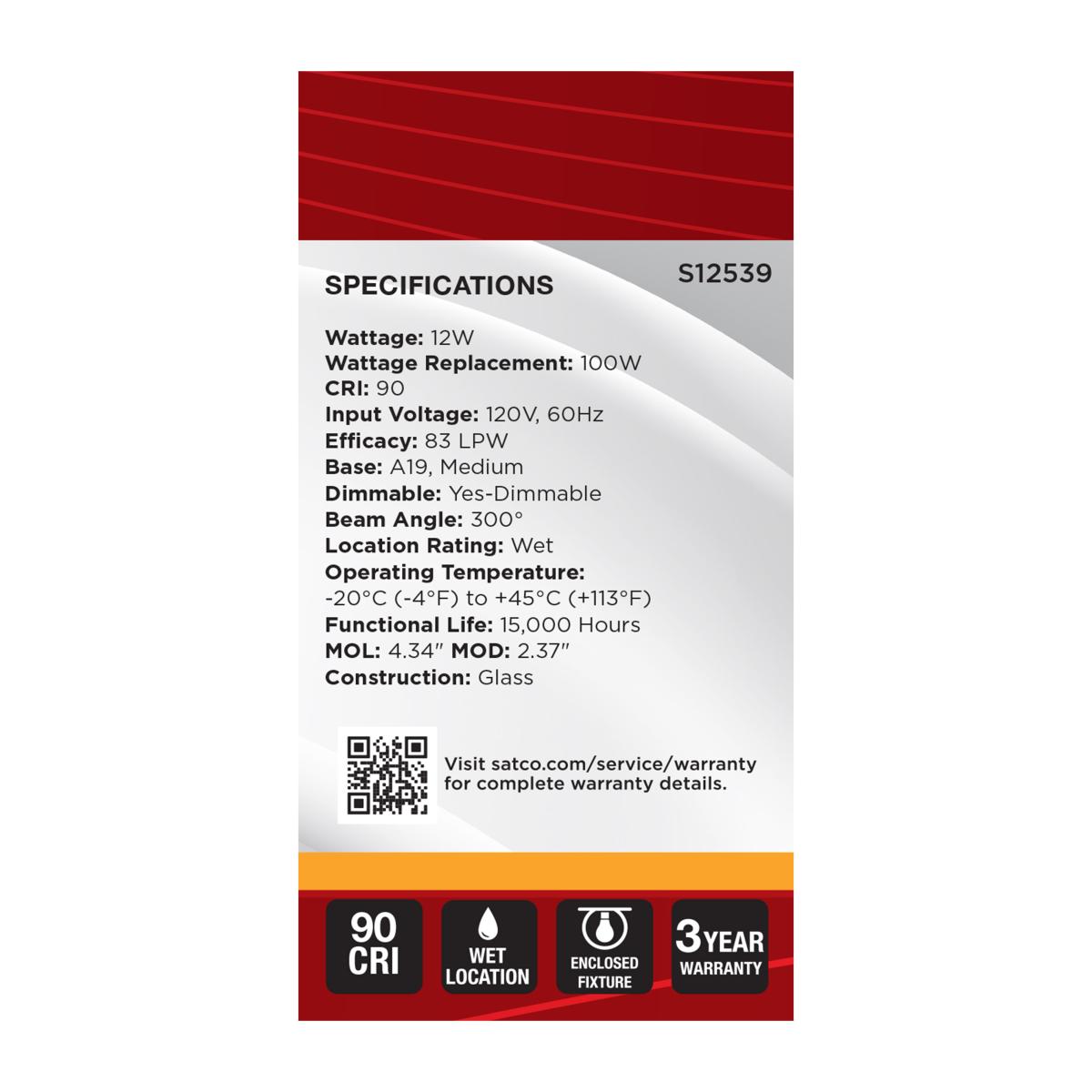 LED Silver Bowl 12 Watt A19 LED; Medium Base; 2700K