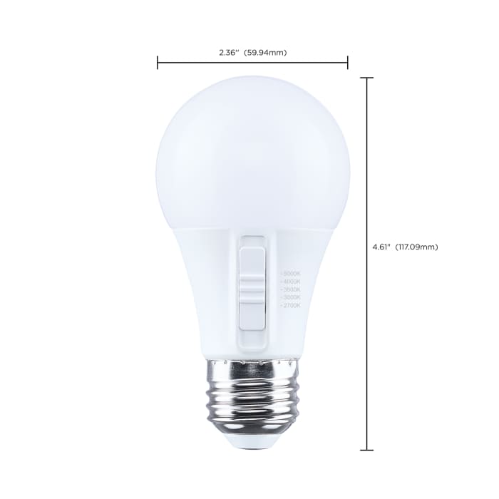 11.9 Watt A19 LED; 27K/30K/35K/40K/50K CCT; 90 CRI; Medium Base; Dimmable; 120 Volt - Satco