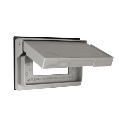 Eaton Cooper 1-Gang GFCI or decorator surface mount cover for wet location wiring devices, horizontal installation