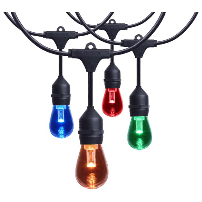 LED RGB 48 Foot LED String Light; 15-S14 Lamps; RGBTW